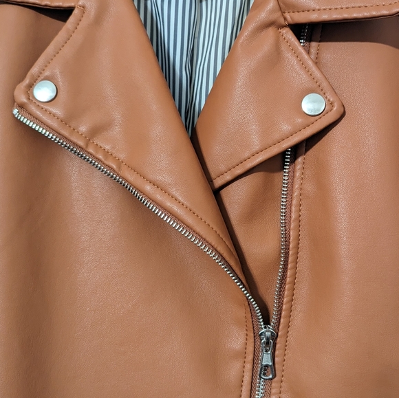 NWOT Faux Leather Jacket - Picture 4 of 5